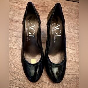 AGL Atillio Giusti Leombruni Heeled Black Leather Pumps Size 38